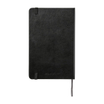 Taccuino Moleskine Classic a copertina rigida media, pagine a righe color nero seconda vista posteriore