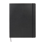 Taccuino Moleskine Classic con copertina morbida e chiusura elastica, pagine a righe color nero seconda vista frontale