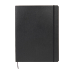 Taccuino Moleskine Classic con copertina morbida e chiusura elastica, pagine a righe color nero terza vista frontale