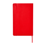 Taccuino Moleskine Classic a righe con nota ”in caso di smarrimento” color rosso scuro seconda vista posteriore