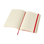 Taccuino Moleskine Classic a righe con nota ”in caso di smarrimento” color rosso scuro quarta vista