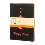 Taccuino Moleskine Cahier Journal con angoli arrotondati, pagine a righe color nero vista con stampa serigrafica