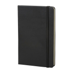 Taccuino Moleskine Classic a pagine lisce con avviso ”in caso di smarrimento” color nero seconda vista