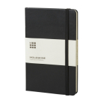 Taccuino Moleskine Classic a pagine lisce con avviso ”in caso di smarrimento” color nero terza vista
