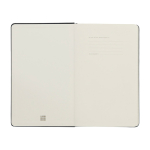 Taccuino Moleskine Classic a pagine lisce con avviso ”in caso di smarrimento” color nero terza vista frontale