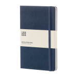 Taccuino Moleskine Classic a pagine lisce con avviso ”in caso di smarrimento” color blu