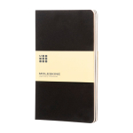 Taccuino Moleskine Cahier Journal in cartone con cuciture sul dorso pagine lisce color nero