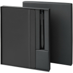 Set regalo con taccuino con copertina rigida e penna a inchiostro nero color nero
