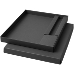 Set regalo con taccuino con copertina rigida e penna a inchiostro nero color nero terza vista