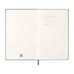 Agenda in carta effetto pelle con vista giornaliera e copertina rigida Moleskine color verde quinta vista