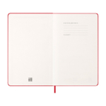 Agenda in carta effetto pelle con vista giornaliera e copertina rigida Moleskine color rosso scuro quinta vista