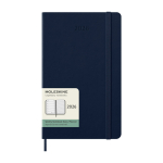 Agenda settimanale 12 mesi in carta effetto pelle con copertina rigida Moleskine color blu