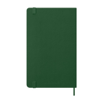 Agenda settimanale 12 mesi in carta effetto pelle con copertina rigida Moleskine color verde seconda vista posteriore