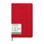 Agenda settimanale 12 mesi in carta effetto pelle con copertina rigida Moleskine color rosso scuro