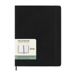 Agenda settimanale grande in carta color cuoio con copertina morbida Moleskine color nero