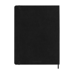 Agenda settimanale grande in carta color cuoio con copertina morbida Moleskine color nero seconda vista posteriore
