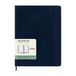 Agenda settimanale grande in carta color cuoio con copertina morbida Moleskine color blu