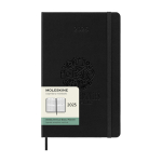 Agenda settimanale verticale con chiusura elastica e tasca interna Moleskine color nero vista dettaglio con logo