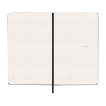 Agenda settimanale verticale con chiusura elastica e tasca interna Moleskine color nero quarta vista