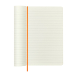 Taccuino XL con copertina morbida vegana Moleskine Vegea Capri a righe color arancione terza vista