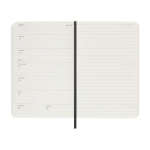 Agenda settimanale tascabile con copertina morbida e chiusura elastica Moleskine color nero quarta vista