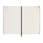 Agenda giornaliera tascabile con copertina rigida e tasca interna Moleskine color nero quarta vista