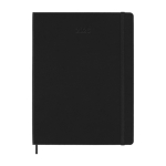 Agenda settimanale grande con chiusura elastica e copertina rigida Moleskine color nero seconda vista frontale