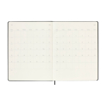 Agenda settimanale grande con chiusura elastica e copertina rigida Moleskine color nero terza vista
