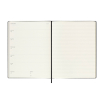 Agenda settimanale grande con chiusura elastica e copertina rigida Moleskine color nero quarta vista