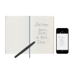Taccuino intelligente Moleskine per copiare dalla carta all’app mobile color blu immagine stile di vita