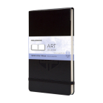 Album artistico XL per acquerello, schizzi e tecniche miste Moleskine color nero vista dettaglio con logo