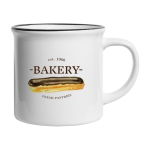 Tazza in ceramica stile vintage ideale per sublimazione da 250 ml color nero terza vista