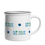 Tazza in ceramica stile vintage ideale per sublimazione da 250 ml color nero vista area di stampa