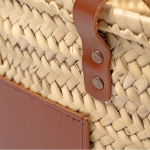 Borsa a cesta grande in palma ideale per la spiaggia, prodotta nell’UE color naturale seconda vista