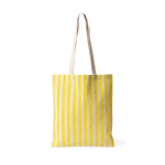 Borsa in cotone riciclato con manici lunghi e design a righe 180 g/m² color giallo