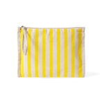 Beauty case in cotone riciclato con laccetto tipo bracciale 180 g/m² color giallo