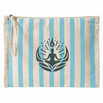 Beauty case in cotone riciclato con laccetto tipo bracciale 180 g/m² color azzurro pastello seconda vista