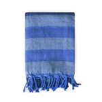 Pareo a righe in cotone riciclato ideale per la spiaggia 340 g/m² color blu prima vista
