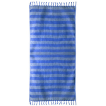 Pareo a righe in cotone riciclato ideale per la spiaggia 340 g/m² color blu seconda vista
