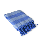Pareo a righe in cotone riciclato ideale per la spiaggia 340 g/m² color blu