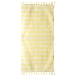 Pareo a righe in cotone riciclato ideale per la spiaggia 340 g/m² color giallo seconda vista