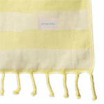 Pareo a righe in cotone riciclato ideale per la spiaggia 340 g/m² color giallo terza vista