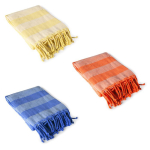 Pareo a righe in cotone riciclato ideale per la spiaggia 340 g/m² color giallo quinta vista