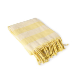 Pareo a righe in cotone riciclato ideale per la spiaggia 340 g/m² color giallo