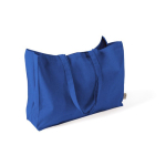 Borsa oversize in cotone riciclato con soffietto e manici lunghi 220 g/m² color blu seconda vista