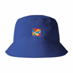 Cappello a secchiello in nylon e poliestere per esterni color blu quinta vista