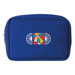 Beauty case in nylon e poliestere con zip abbinata color blu seconda vista