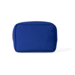 Beauty case in nylon e poliestere con zip abbinata color blu