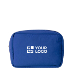 Beauty case in nylon e poliestere con zip abbinata color blu vista area di stampa