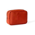 Beauty case in nylon e poliestere con zip abbinata color rosso prima vista